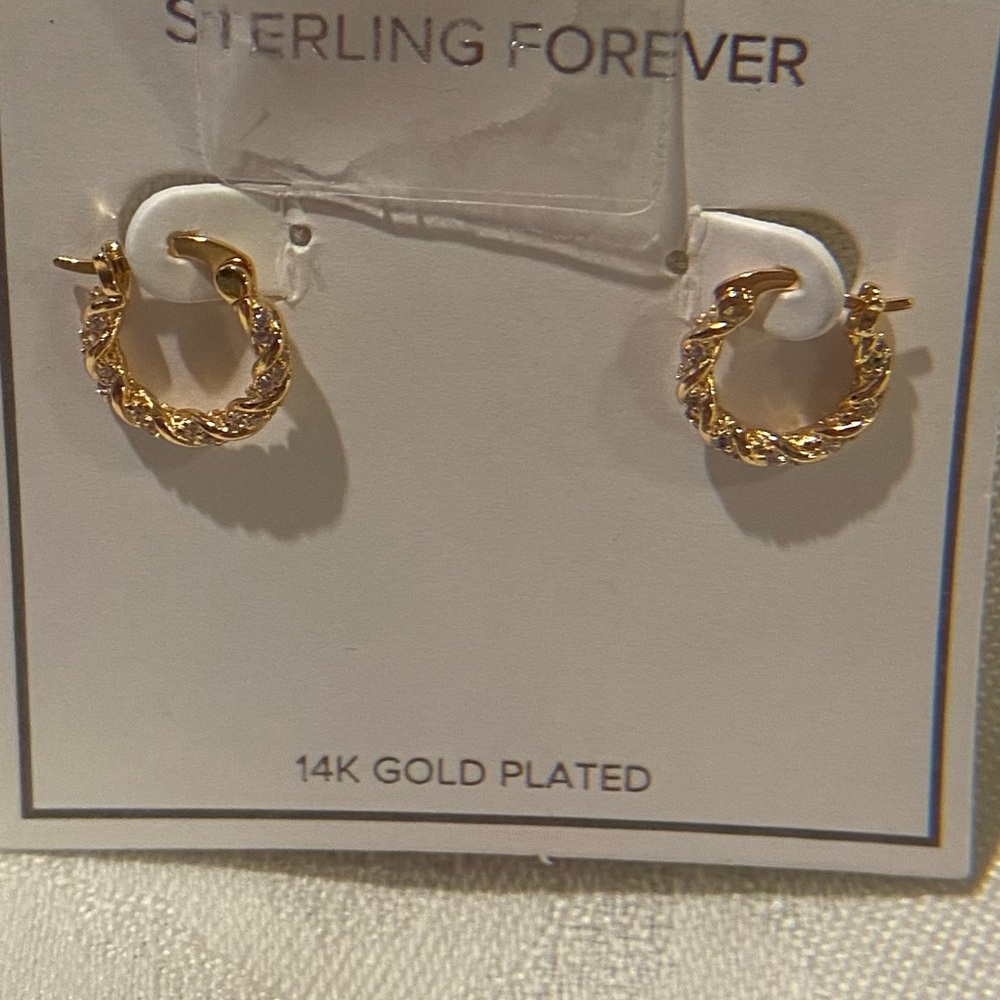 14 karat gold plated mini hoop earrings